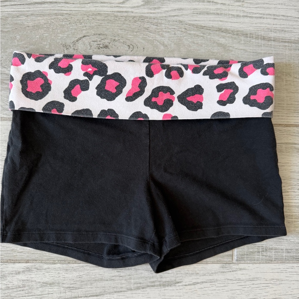 PINK Victoria's Secret White Leggings with Pink & Black Leopard Print - Picture 2 of 5